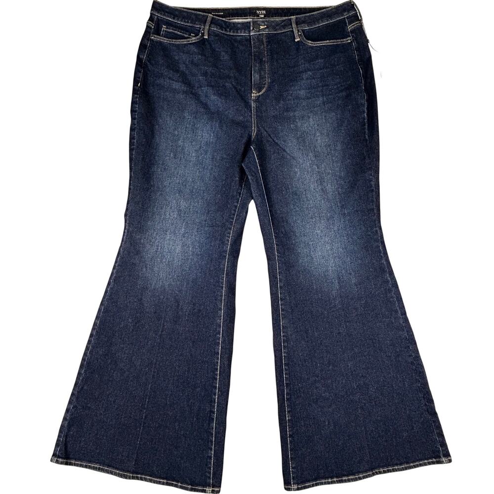 NYDJ Mia Palazzo Jeans Womens 20W (fits 44x32) Lift Tuck Tech Dark Wash Flare